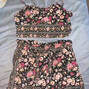 Floral Shorts & Crop Tank Set